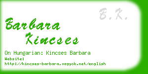 barbara kincses business card